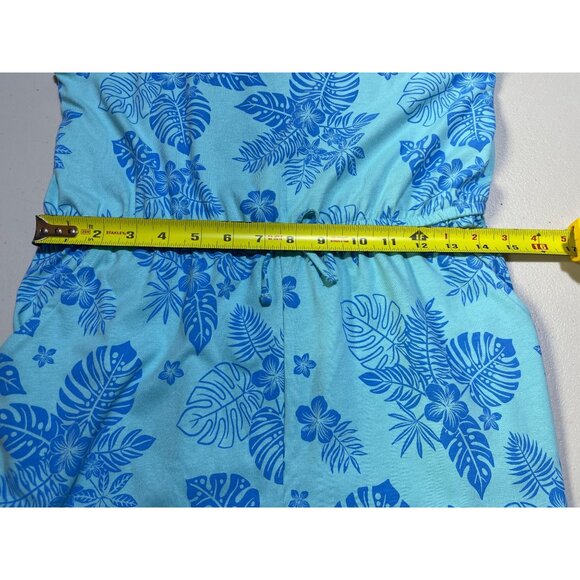 Wonder Nation girls Plus Size L (10-12) Blue Floral Romper - Picture 5 of 10
